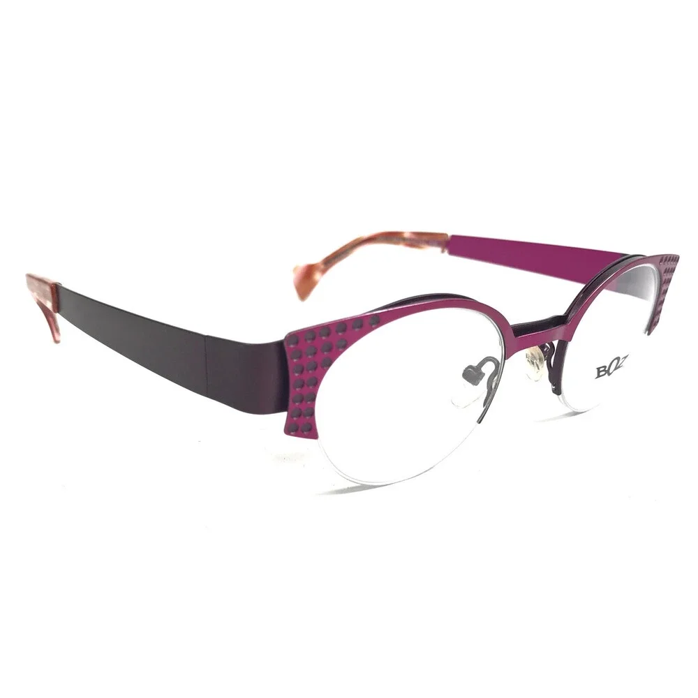 BOZ Eyeglasses Frames WILLY 8575 Pink Purple Spotted Cat Eye 44.5-21-135